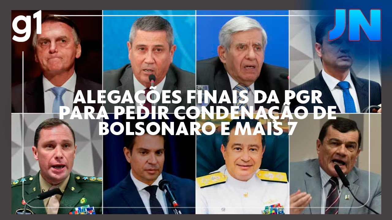 Veja alegações finais da PGR para pedir condenação de Bolsonaro e mais 7 réus por tentativa de golpe