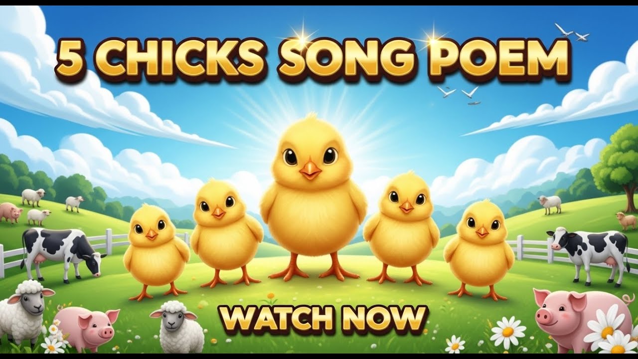Five Little Chicks Song for Children Adorable Nursery Rhymes for ...