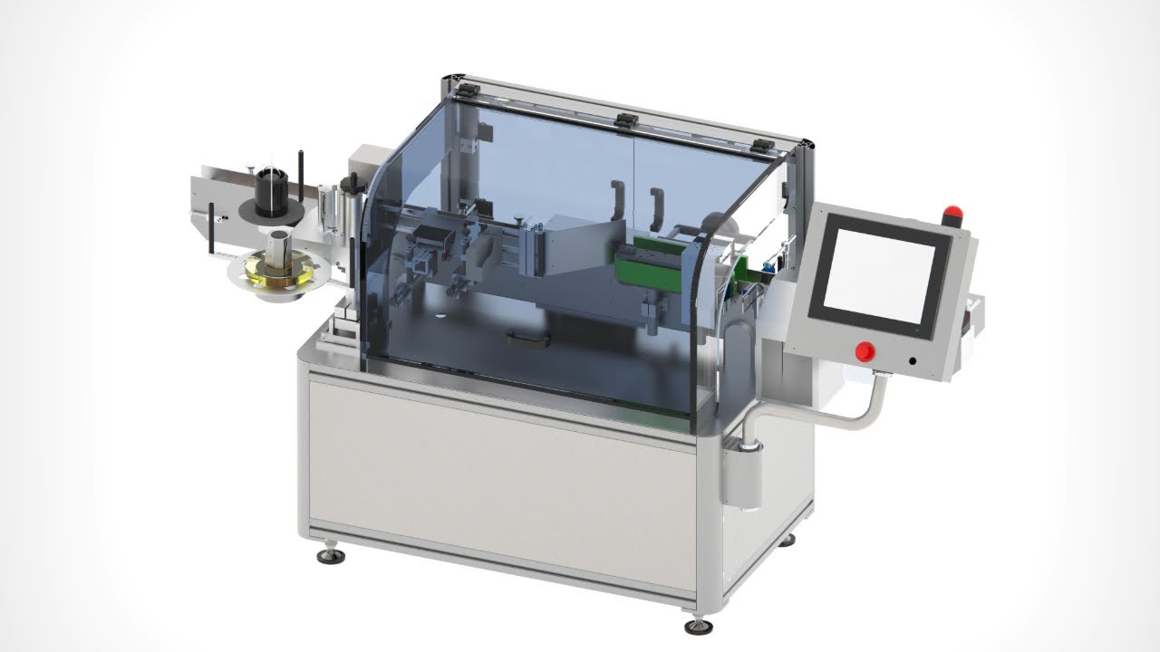 Quicker Sticker System AUTOMATIC HIGH-SPEED LINEAR STICKER LABELING MACHINE - YouTube