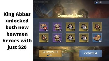 King Abbas unlocked both new heroes with just $20 | King of Avalon