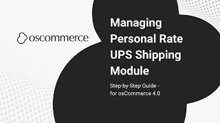 Personal Rate UPS Shipping Module | Installation & Configuration Guide