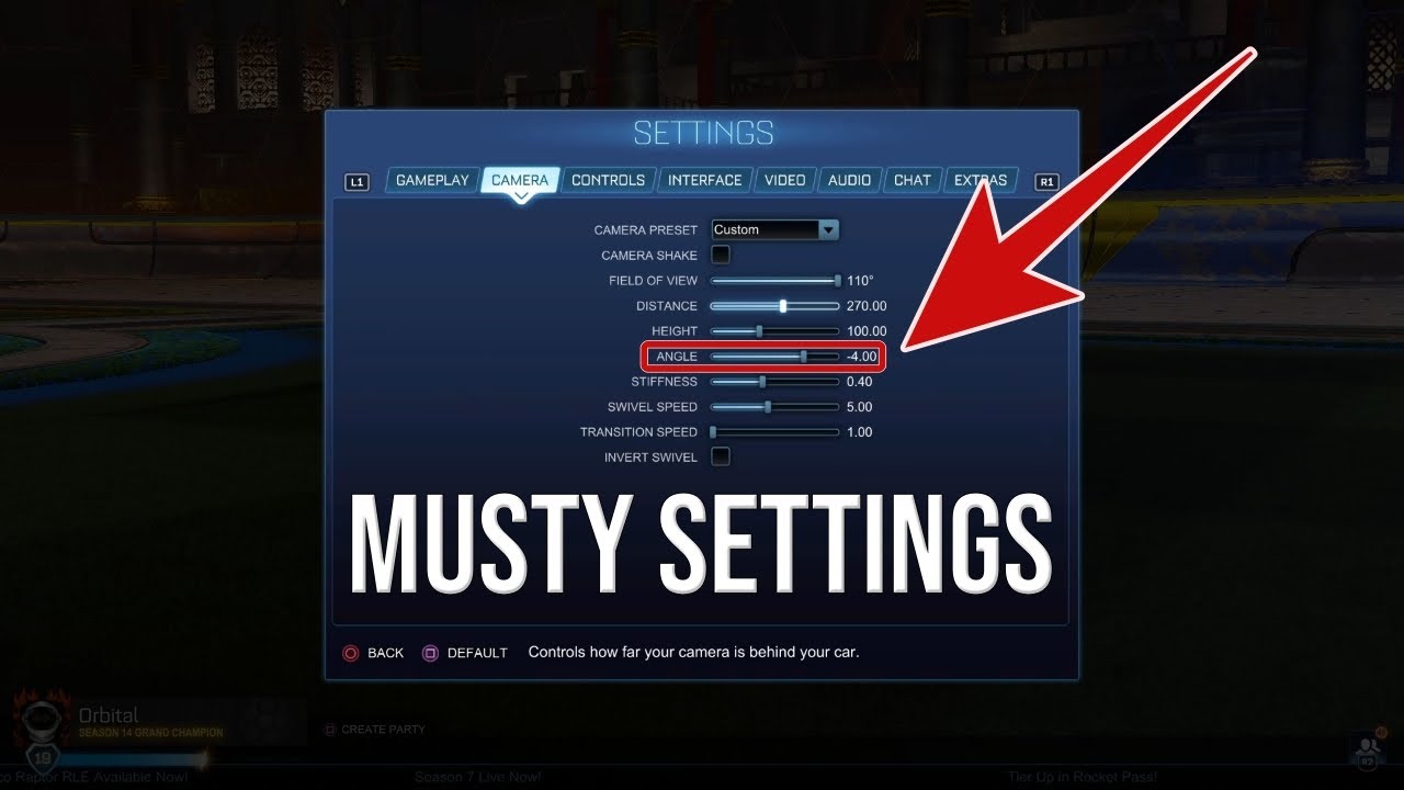 Musty settings rocket league