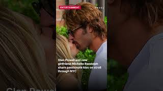 Glen Powell and new girlfriend Michelle Randolph share passionate kiss on stroll through N #shorts