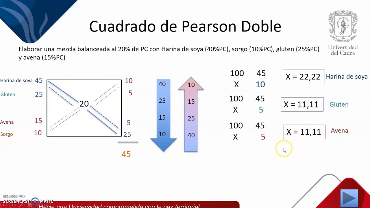 Balance Cuadrado Pearson Doble - 2 parte Balance de Raciones - YouTube