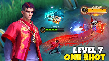 LEVEL 7 ONE SHOT BUILD 2023 | Chou Hack Damage Build l Must Try - Mlbb Choou Jr.