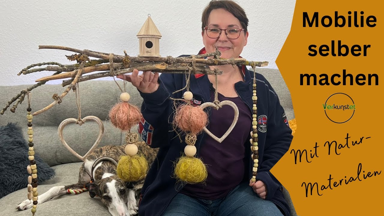 DIY Fensterdeko hängend: Ich bastel ein Mobilé fürs Fenster aus Naturmaterial #upcycling