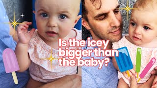 Is baby bigger than an ICE POP? #funnybaby #babiesofyoutube #wholesomevideo #fatherhoodrocks #daddy