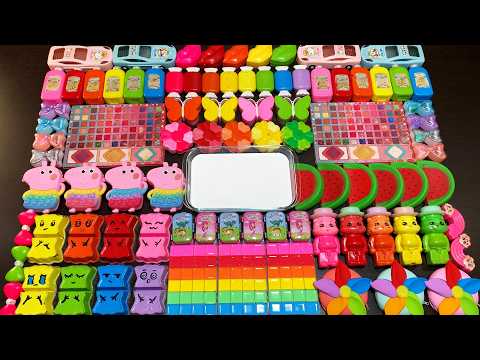 MIXING SLIME WITH CLAY VS MAKEUP VS GLITTER ! Mixing Random Things Into GLOSSY Slime #7708