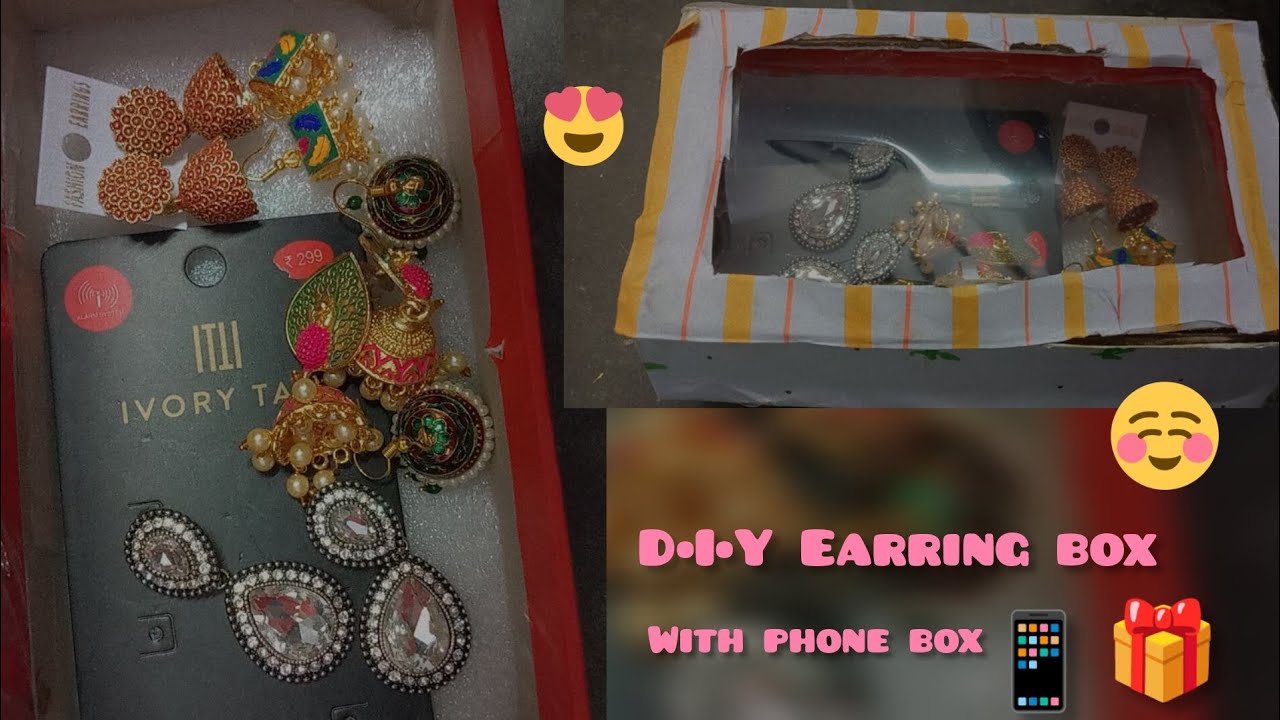 D•I•Y earring box with phone box 🎁  📱 #craftvideo