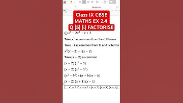 Class 9 Maths CBSE Chapter 2 Polynomials Ex 2.4 Q5(i) | factorise x3-2x2-x+2 class 9 ex 2.4 q5(i)