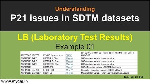 P21 Issues - SDTM - LB domain - Example 01- Pinnacle 21 issues