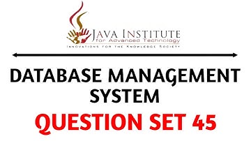 Question Set 45 | Database Management System | Java Institute