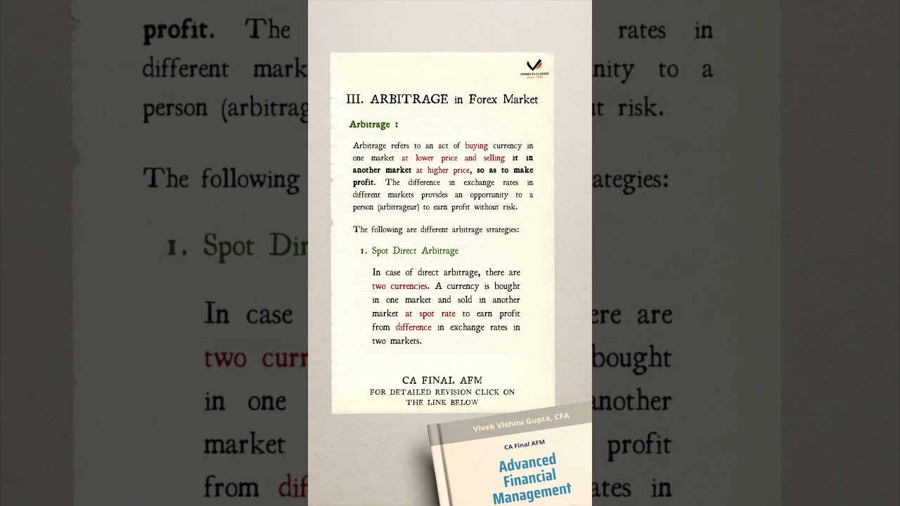 Spot Direct Arbitrage | CA Final AFM FOREX Quick Revision