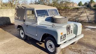 land rover series 2a 88in petrol soft top for sale walkaround + engine starting, idling Land Rover Series 2a 88 For Sale