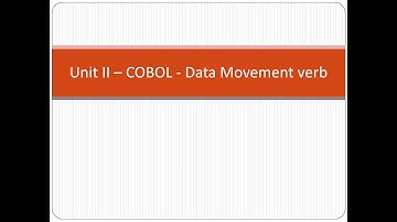 COBOL Data movement verb