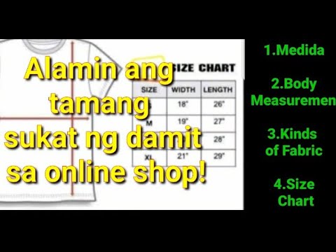 Paano masisigurado ang Sukat ng damit sa online shop?Size Chart paano basahin?