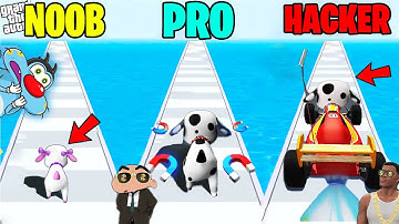 SHINCHAN PLAY DOG RUN 3D WITH OGGY, CHOP & JACK NOOB VS PRO VS HACKER