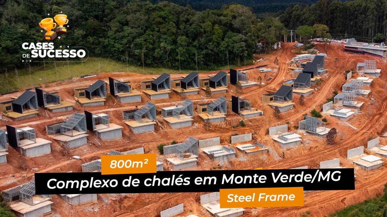 Acompanhamento da obra de um complexo de chalés em Steel Frame