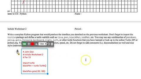 Python Initials Worksheet 2