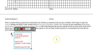 Python Initials Worksheet 2