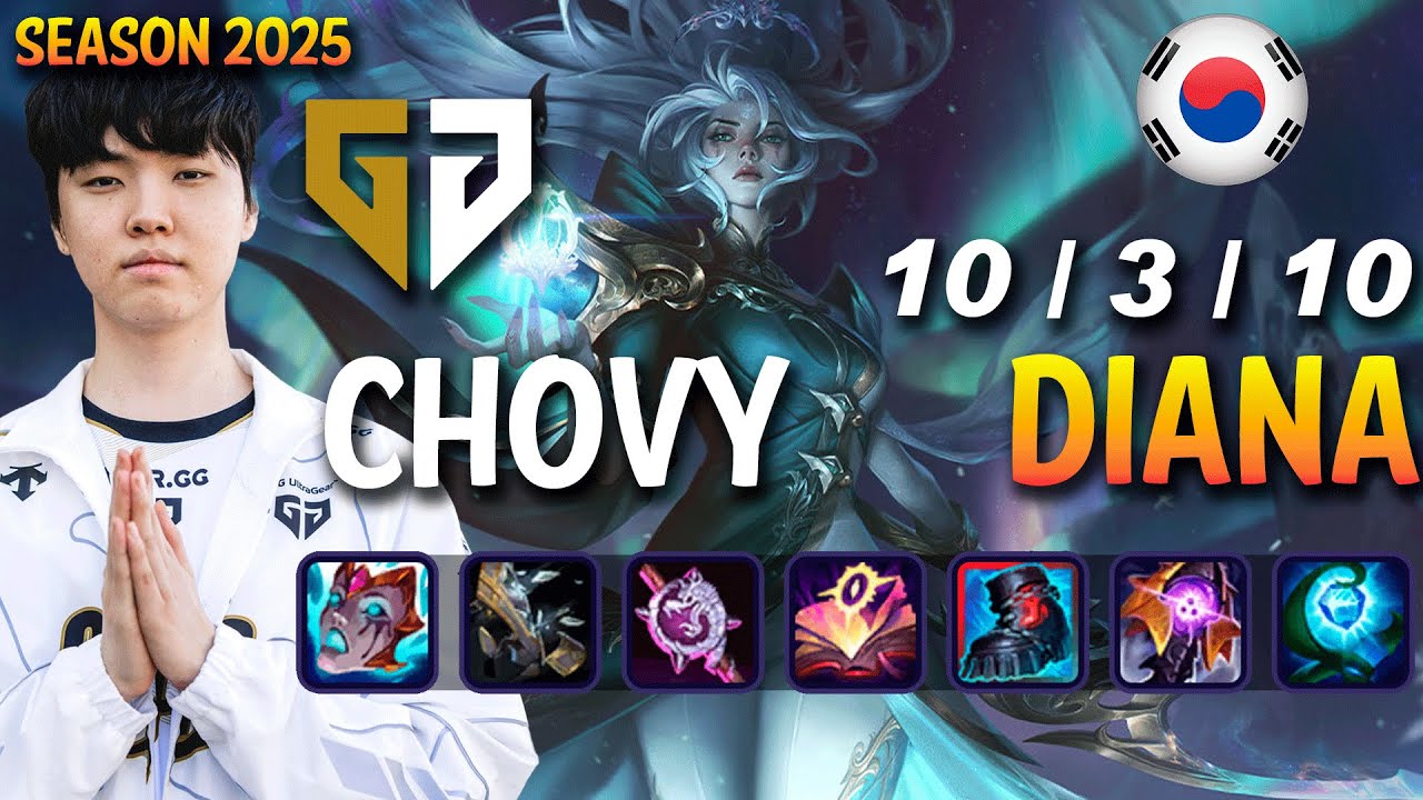 GEN Chovy DIANA vs GALIO Mid - Patch 25.09 KR Ranked | lolrec
