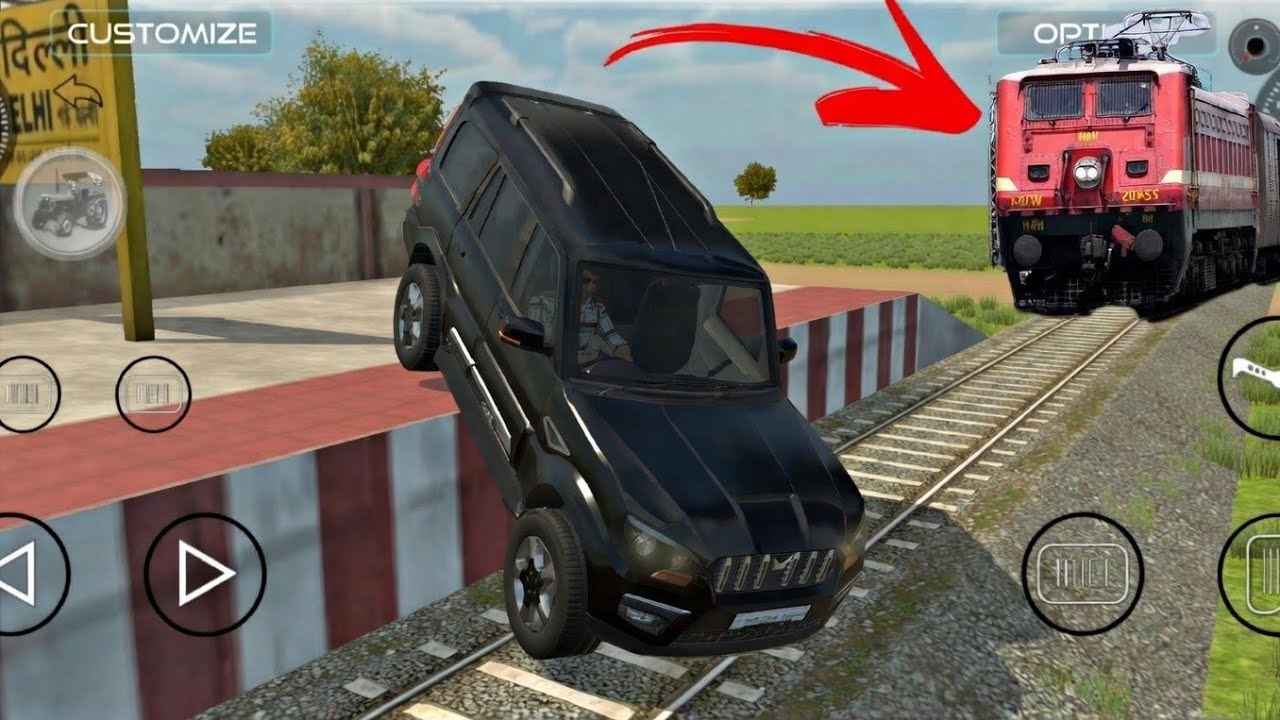 ​🚗 Mahindra Scorpio vs Railway Track! 🛤️ |Realstic Black Scorpio Gameplay