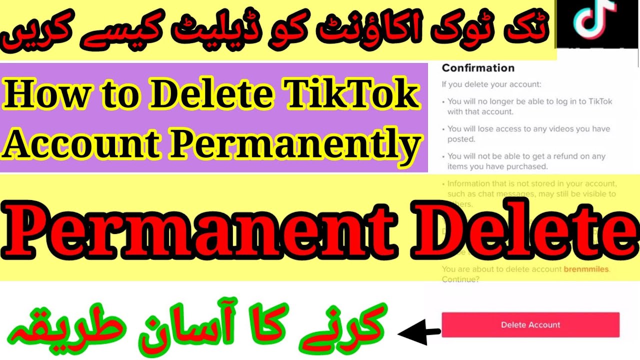 How To Delete Permanently Tiktok Account L Tiktok Account Delete Kaisa Krain L Tiktok I'D Delete