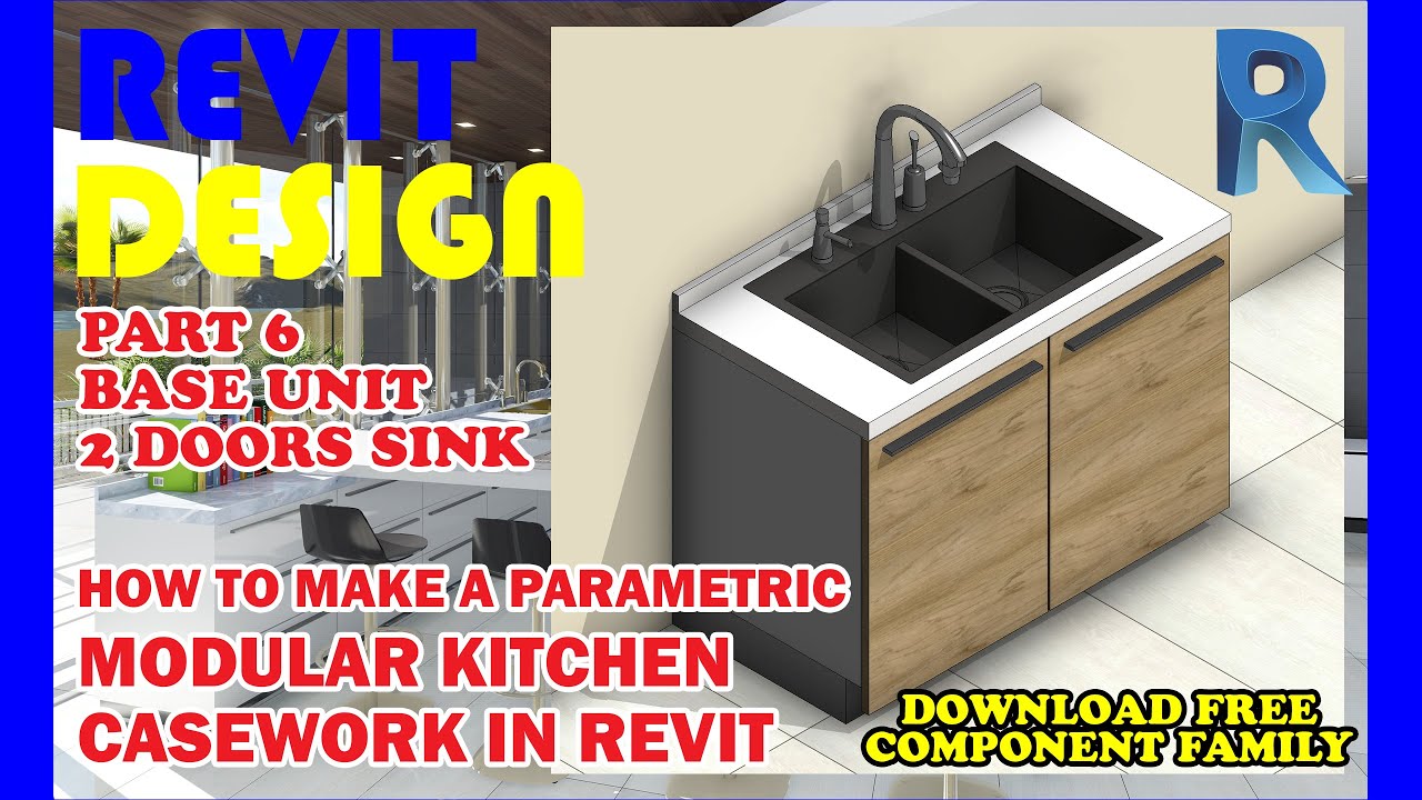 Rd065 How To Make Parametric Modular Kitchen Casework In Revit Part 6 Base Unit 2 Doors