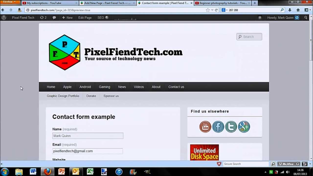 How To Add Contact Form To Your Wordpress Site - YouTube