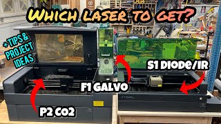 Which laser to get?: Side by side comparison of xTool P2 CO2, F1 Galvo, and S1 Diode/IR Lasers by Six Eight Woodworks 15,643 views 5 months ago 20 minutes