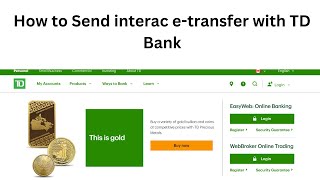 How to etransfer - 2024 | TD Bank Interac e-Transfer