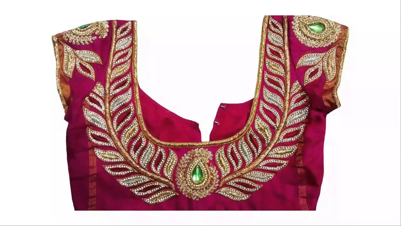 Pattu Blouses | Embroidery And Stone Work Pattu Blouses - YouTube