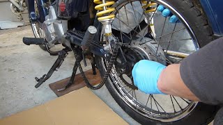 ヤフオクで落札したスーパーカブ９０のレストア＆カスタム＃１７『リアブレーキの清掃等』