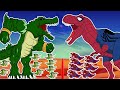 Kong Spider Indominus &amp; FLASH GODZILLA: T-Rex, Triceratops, Giganotosaurus Jurassic World Animation