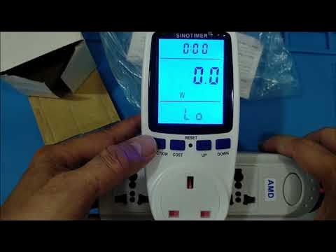 Medidor de Consumo Corriente Energía Electrica UT-230B-US, con Monitor LCD,  Autovoltaje Hasta 15A