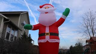 Gemmy 20 Foot Santa Claus Inflatable Review, Unboxing, Inflation, Day & Night pics