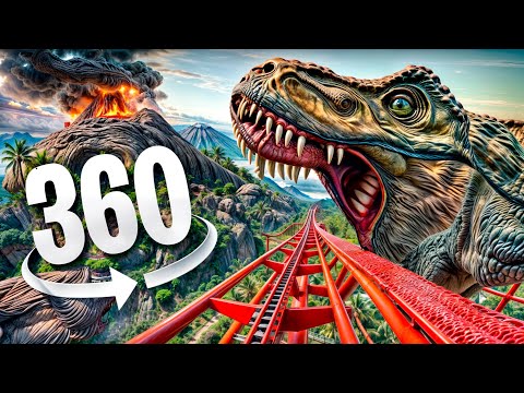 360° VR VIDEO Roller Coaster 🐾 Dinosaurs Jurassic World | #3