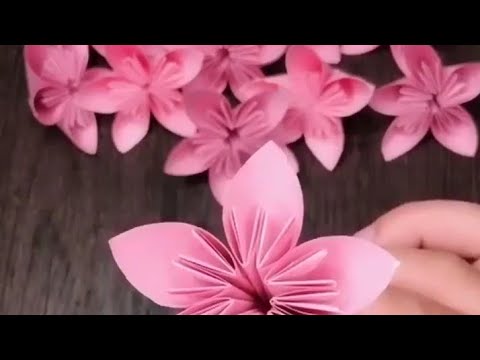 Cara membuat bunga  Sakura  dari kertas Origami  YouTube