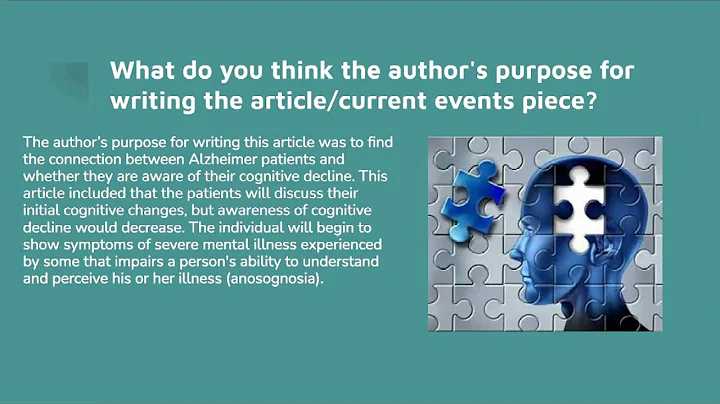 Current Events Presentation: Cognitive Disorders C...