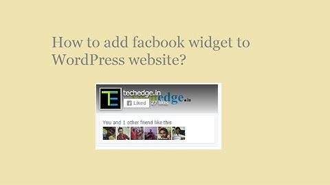How to add facebook page plugin to wordpress website?
