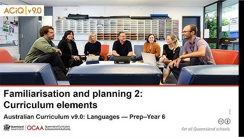 Prep–Year 6 Languages familiarisation and planning 2: Curriculum elements