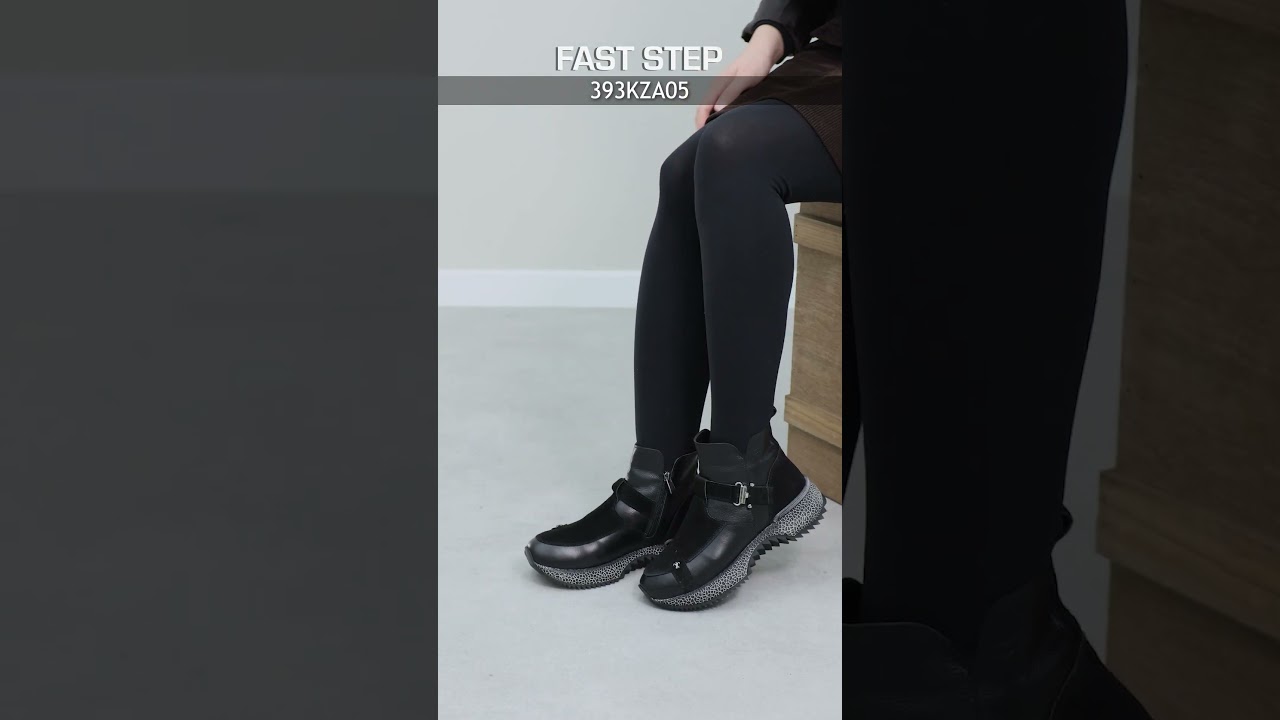 FAST STEP I 393KZA05 (Hakiki Deri Kürklü Siyah Floter Siyah Süet Kadın Kalın Taban Bot)