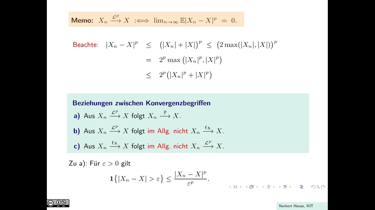 Konvergenz im p-ten Mittel