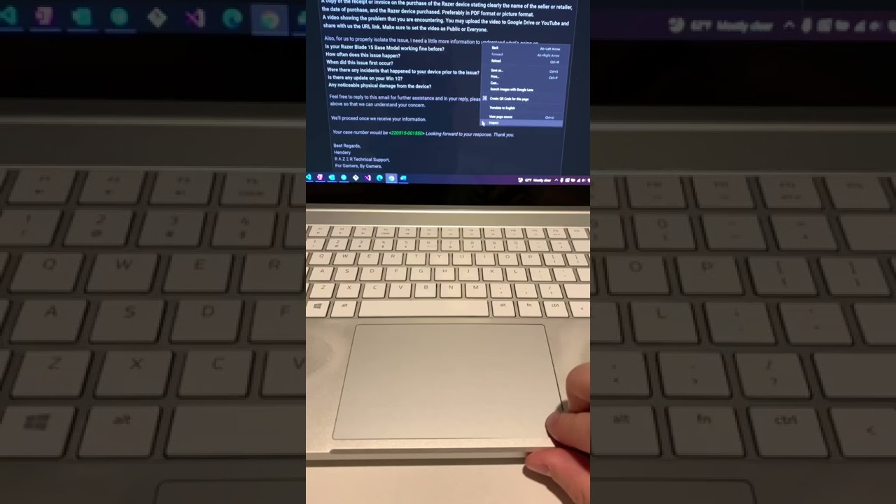Razer 15  base touchpad