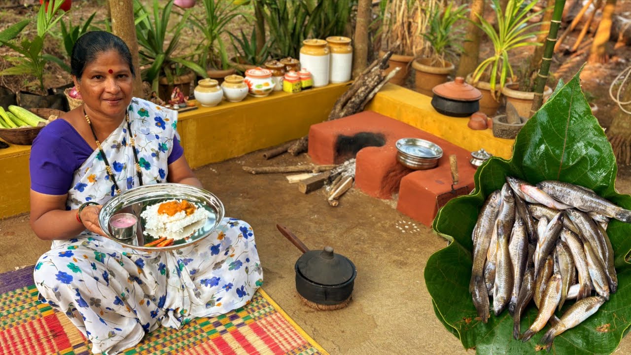 नदीतल्या माश्यांची कडी🐟🐟😋😋 | Village cooking | Malvani recipe | Traditional cooking channel | 