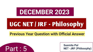 UGC NTA NET DECEMBER 2023 Philosophy Question Paper #UGC_NET_philosophy  #ugcnet
