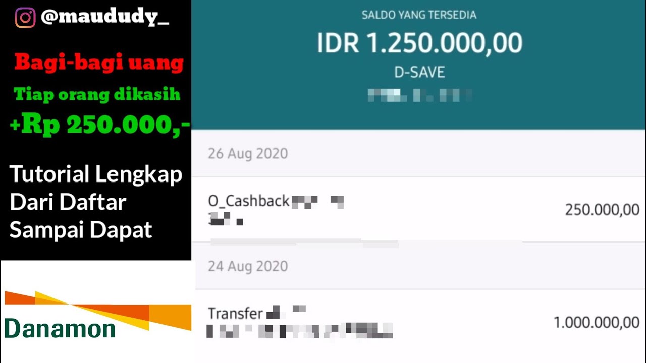 Danamon Bagi2 Uang 250ribu Per Orang Full Tutorial Cara Tested Youtube