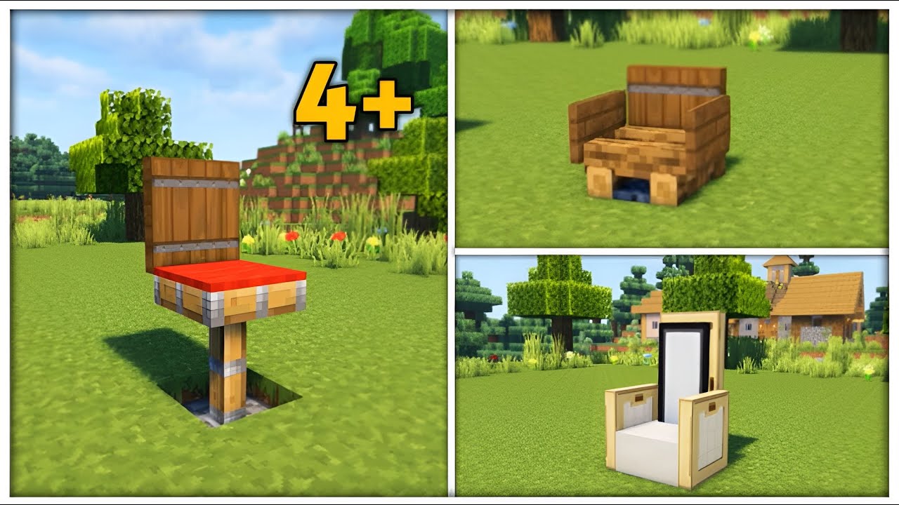Minecraft 4 Cool Chairs Design! YouTube