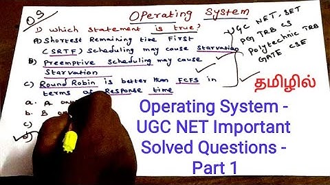 Operating System | UGC NET CS | PG TRB CS | UGC NET Solved Questions | PART 1 | Tamil | GATE CSE |OS
