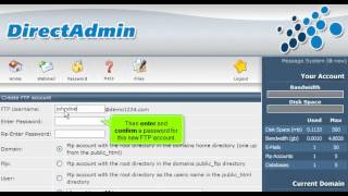 How to create additional FTP accounts in DirectAdmin
